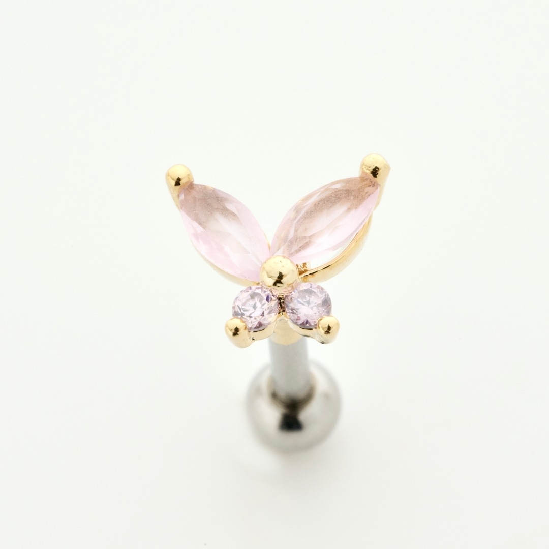 YOSHIKO CREATION PARIS ローズ 明るかっ バタフライ ピアス