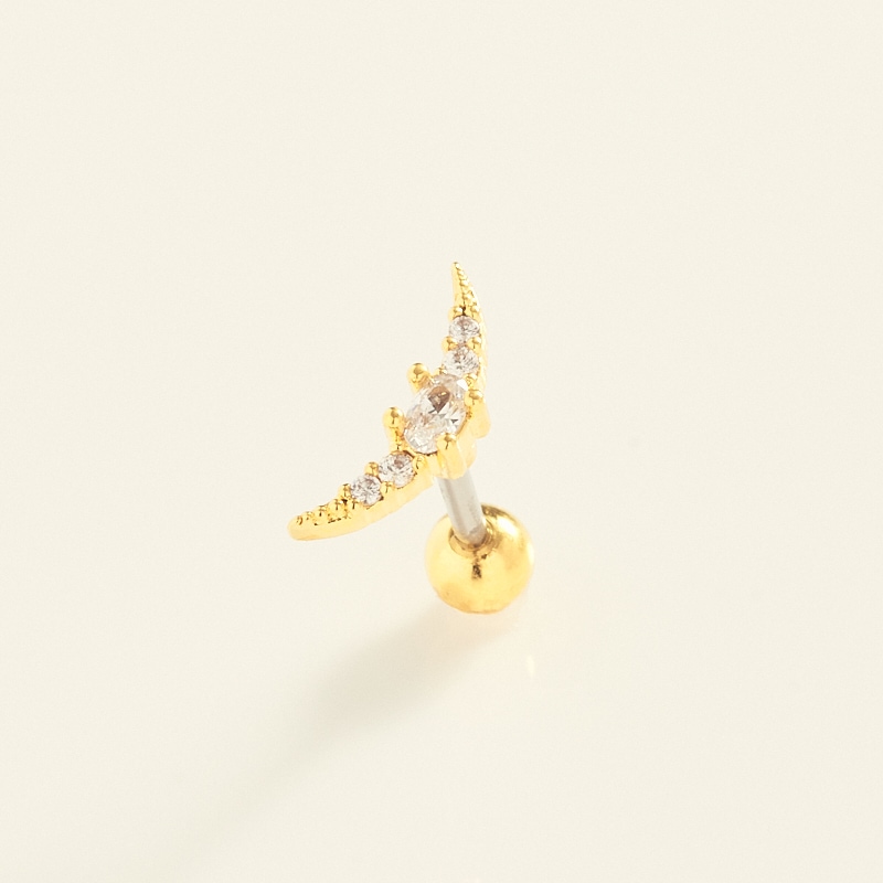 ハーフムーンストーンボディピアス