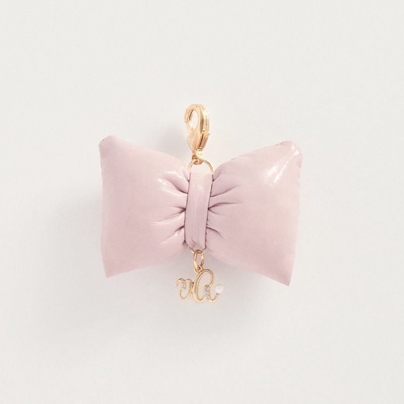 レア 美品☆agete K10 ミル打ち リボンチャーム & chouette】《推し事》金具付きビジューリボンチャーム