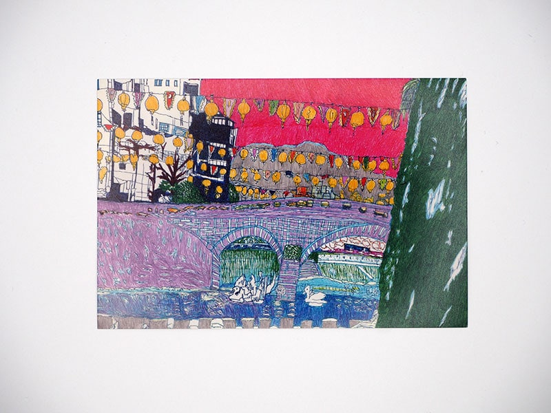 【ポストカード】長崎ランタン（眼鏡橋）