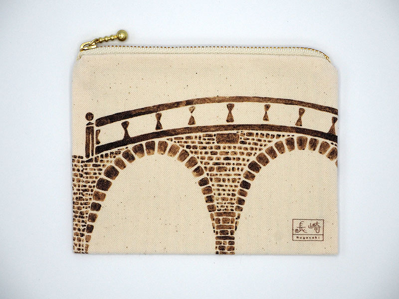 【ポーチS】長崎眼鏡橋（セピア）