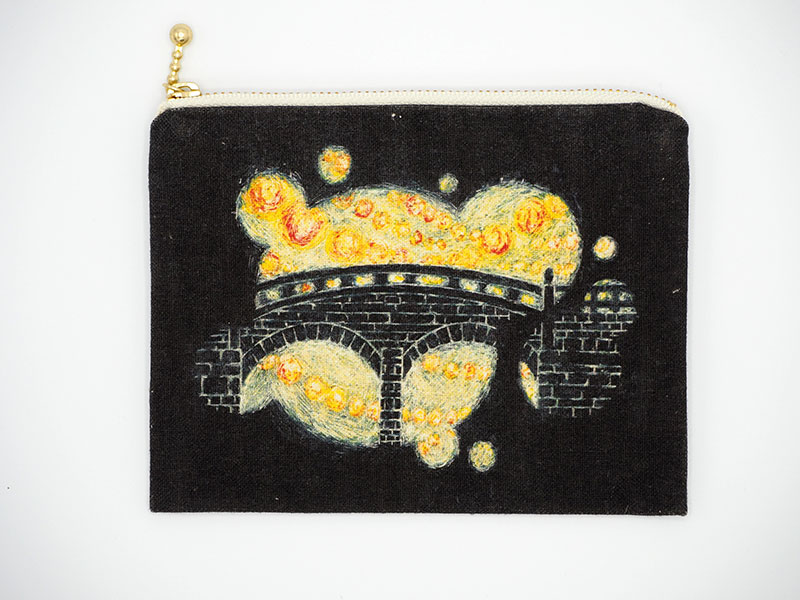 【ポーチS】長崎眼鏡橋（黒）