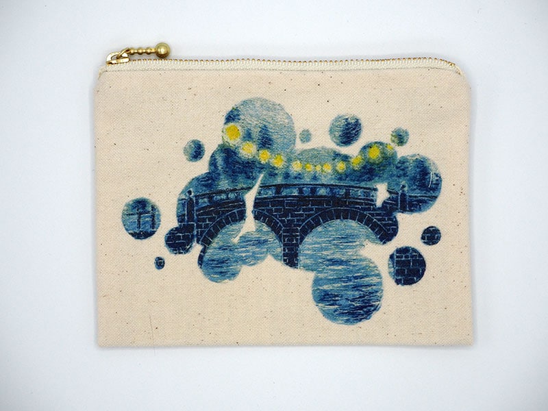 【ポーチS】長崎眼鏡橋（青）