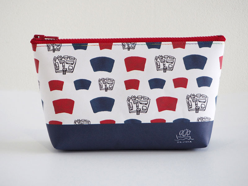 【ターポリンポーチ】長崎出島シルエット総柄（蘭）