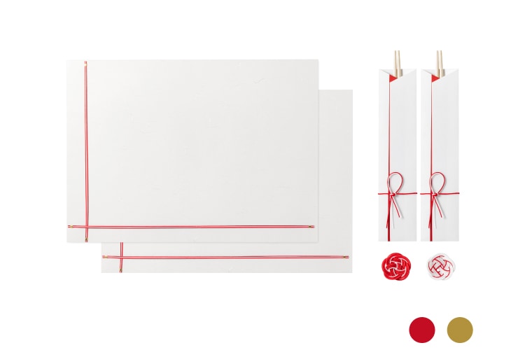 ハレとケ　飯田水引　敷紙・箸・箸置きセット