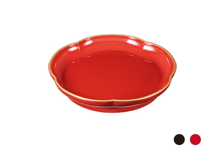 ハレとケ　山中塗り　梅高台皿