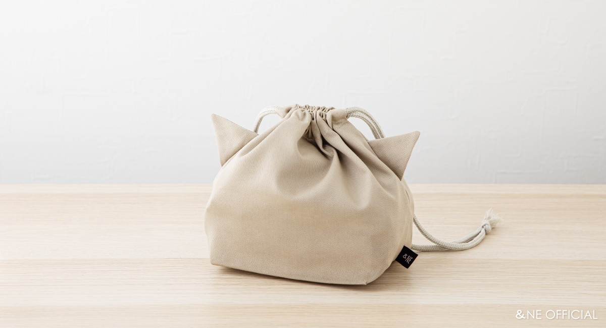 お弁当袋きんちゃく　ねこ