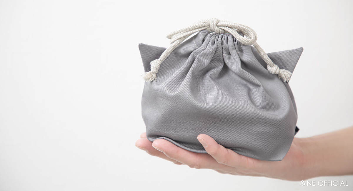 お弁当袋きんちゃく　ねこ