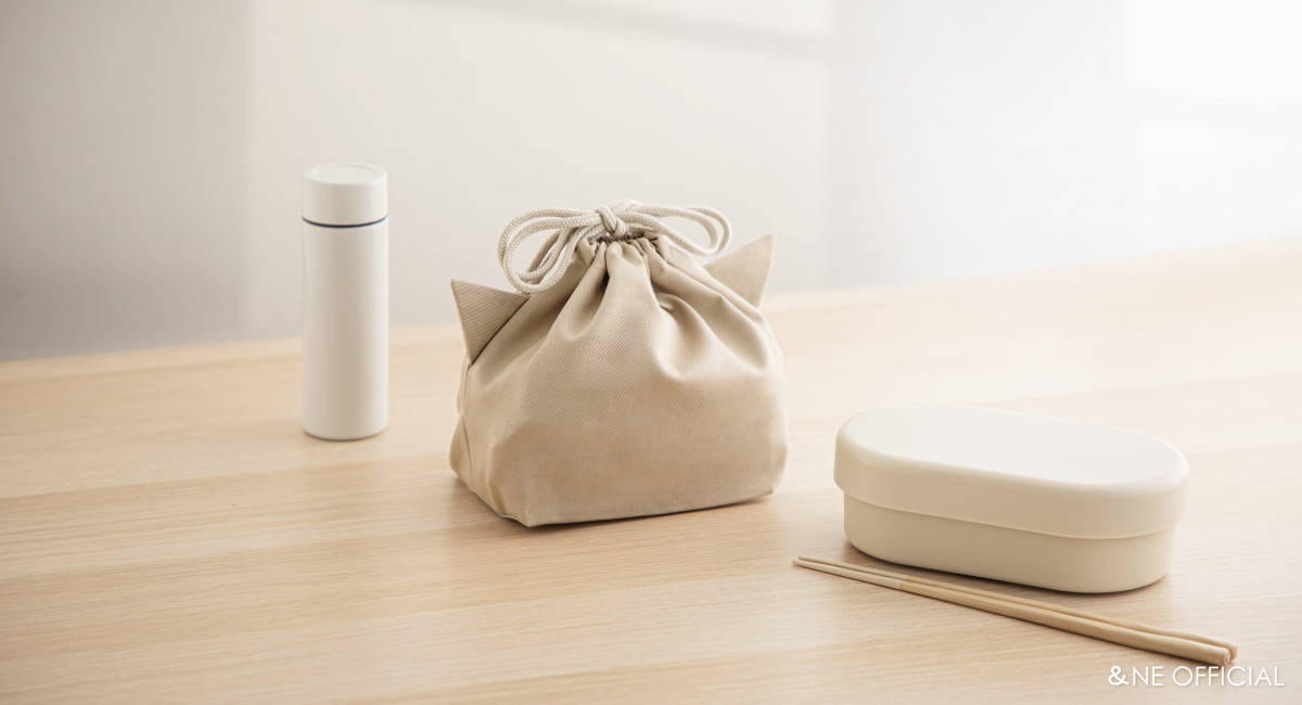 お弁当袋きんちゃく　ねこ