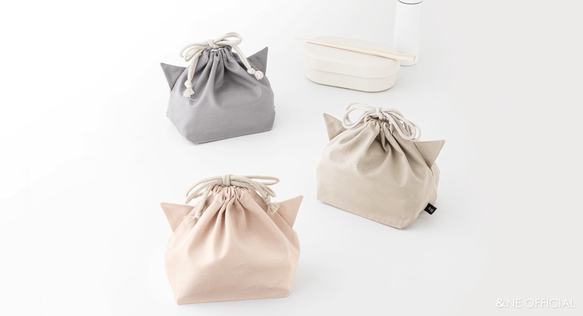 お弁当袋きんちゃく　ねこ