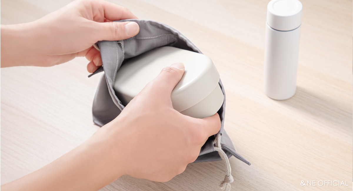 お弁当袋きんちゃく　ねこ