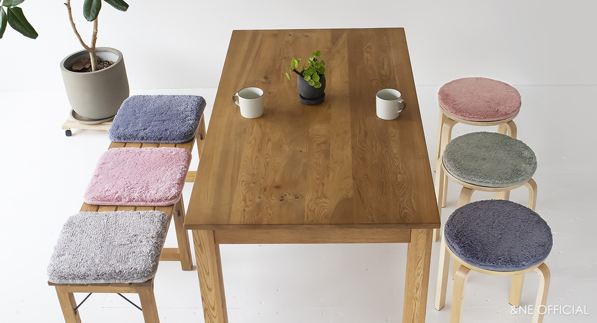 低反発シャギーチェアパッド  Pale