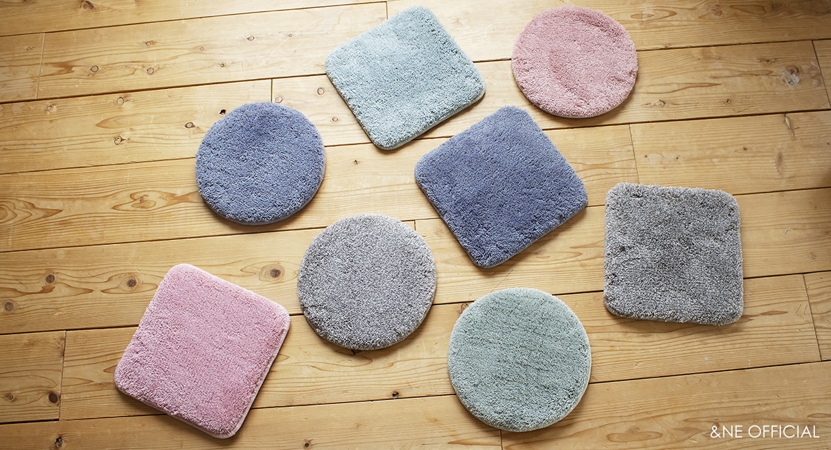 低反発シャギーチェアパッド  Pale