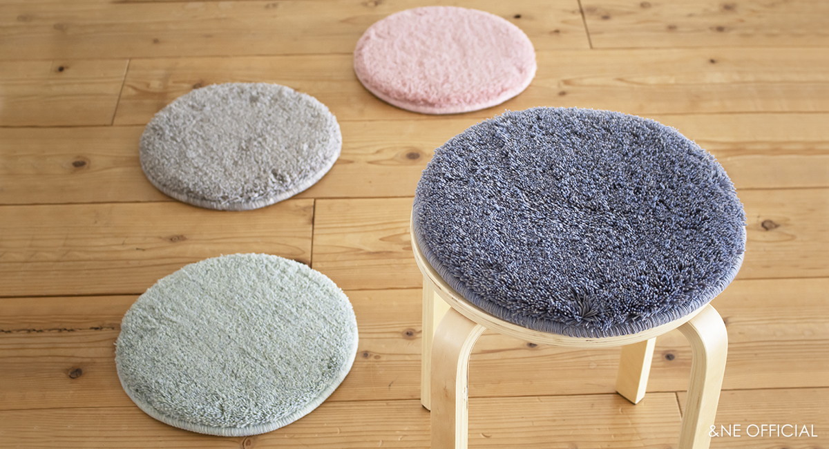 低反発シャギーチェアパッド  Pale