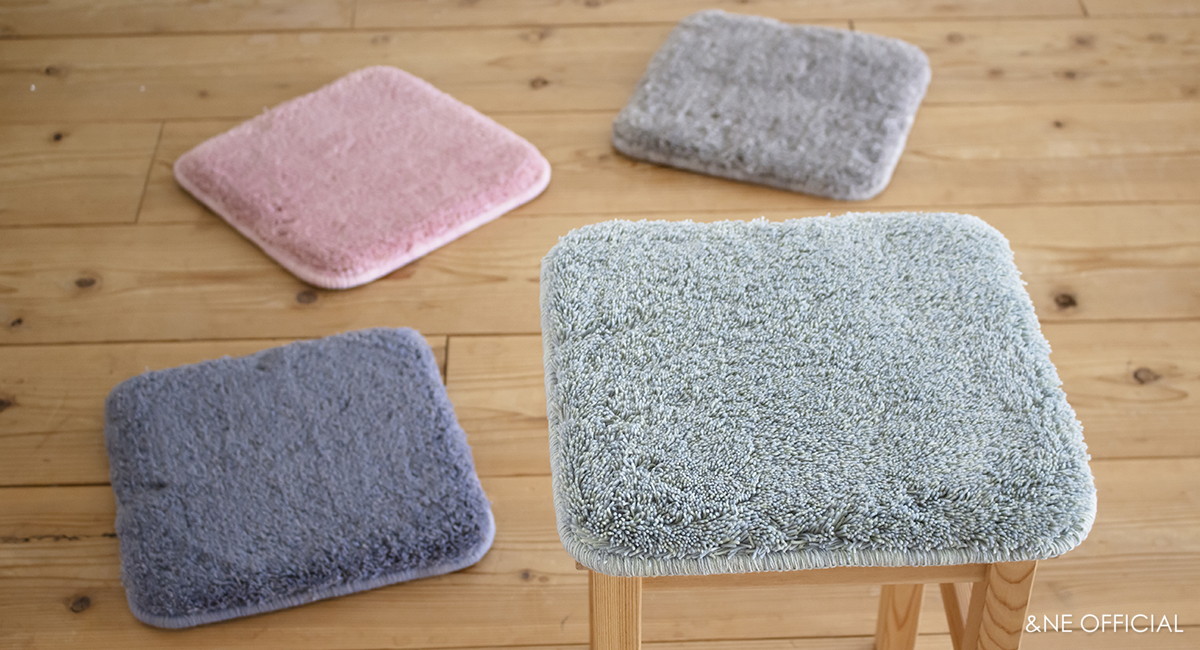 低反発シャギーチェアパッド  Pale