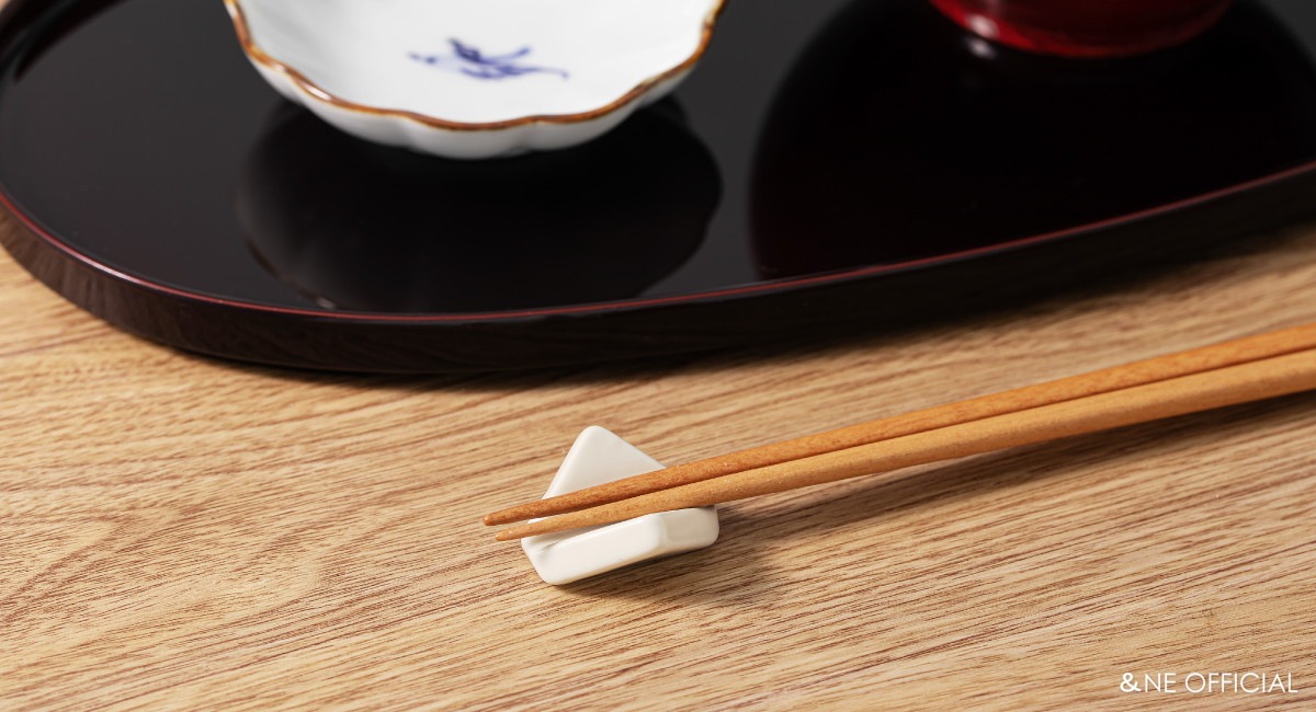 ハレとケ 若狭塗り箸 美濃焼箸置き 2膳セット 木箱入り