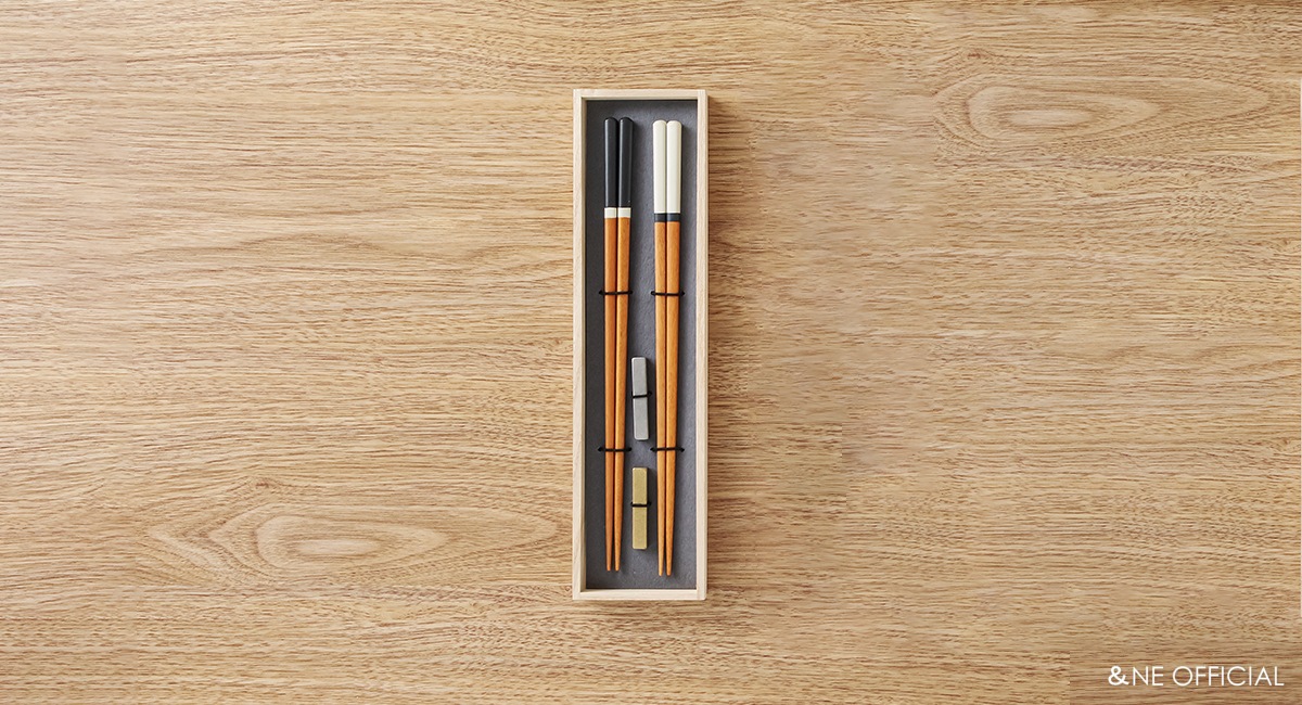 ハレとケ 若狭塗り箸 燕三条箸置き 2膳セット 木箱入り