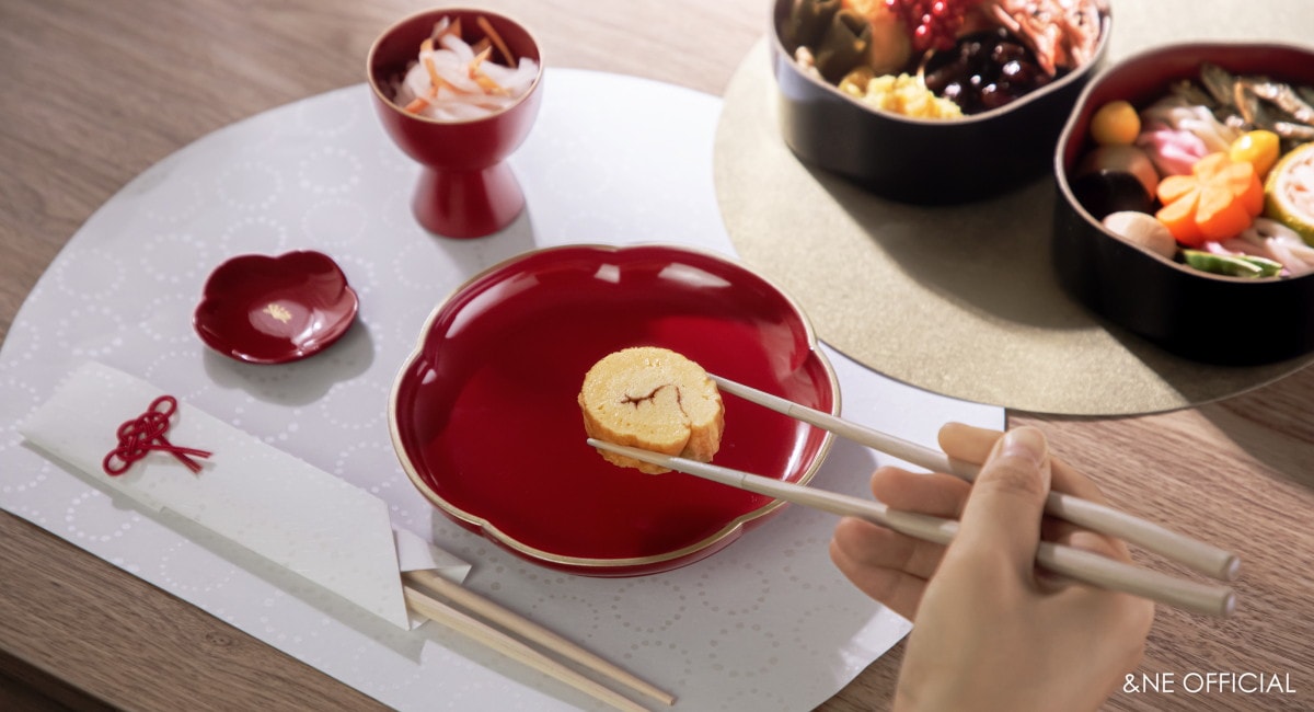 ハレとケ　山中塗り　梅高台皿