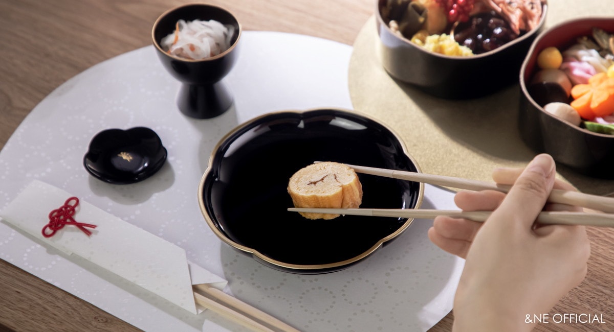 ハレとケ　山中塗り　梅高台皿