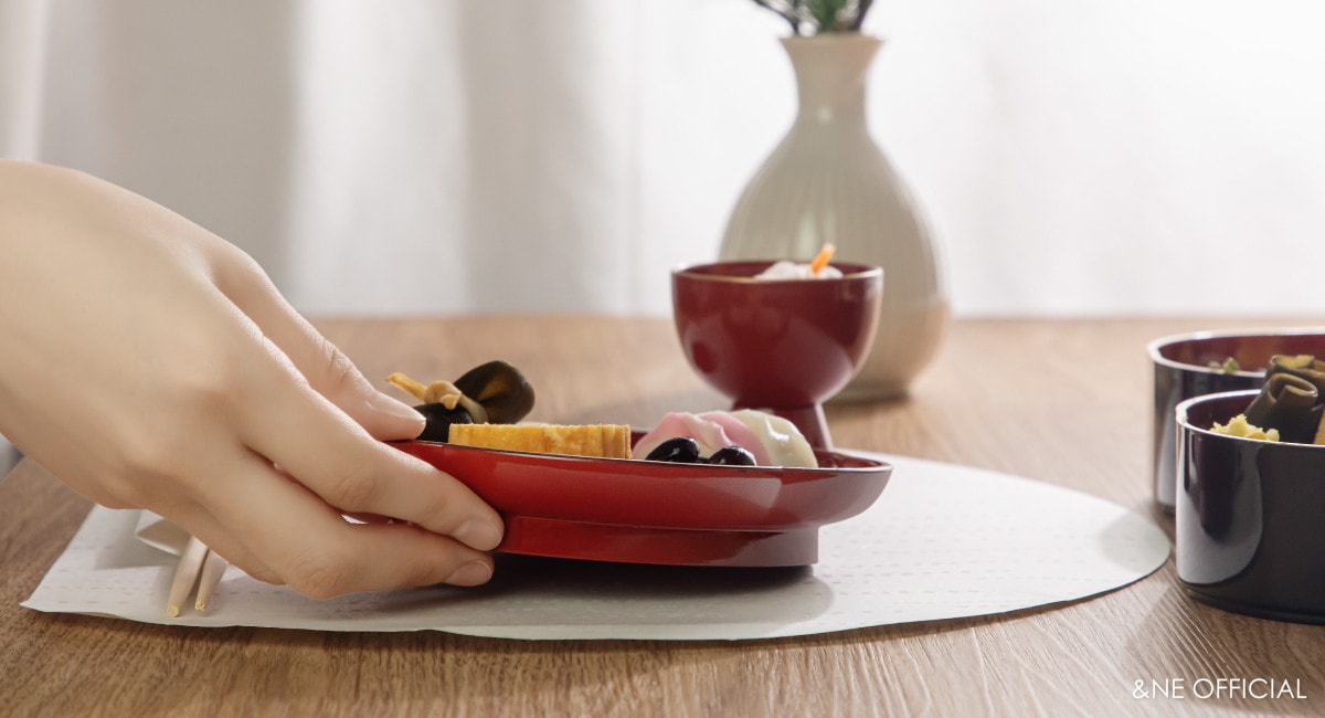 ハレとケ　山中塗り　梅高台皿