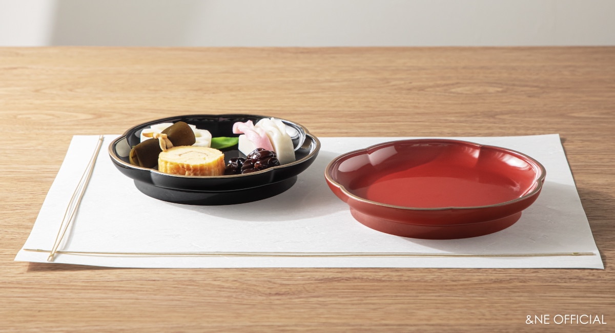 ハレとケ　山中塗り　梅高台皿