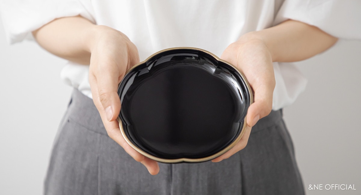 ハレとケ　山中塗り　梅高台皿