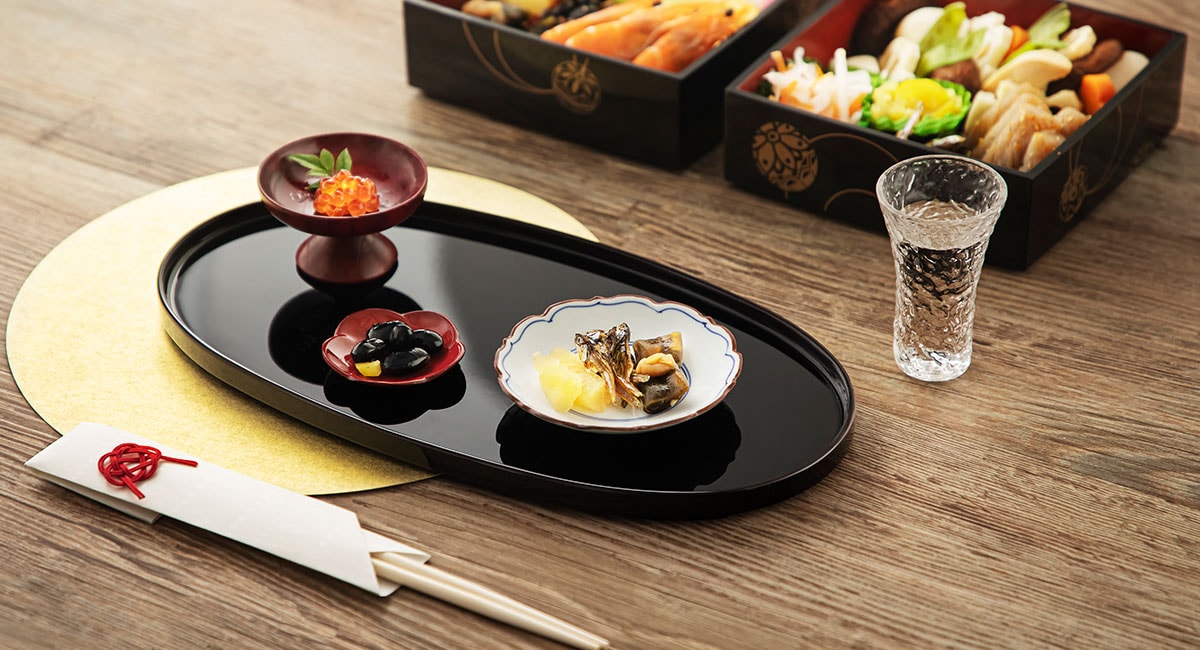 ハレとケ　越前塗り 小判型おぼん