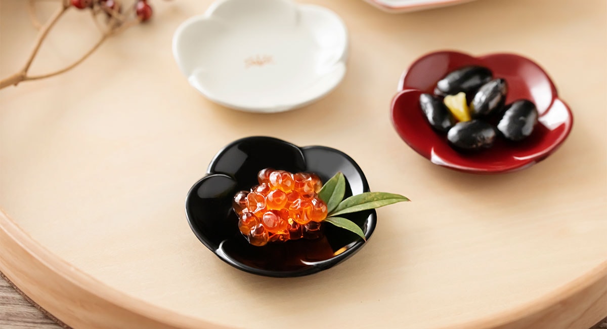 越前塗　半月皿 5枚セット 木箱入り（未使用） ハレとケ 越前塗り 小梅 豆豆皿 | FEATURE,ハレとケ | &NE official