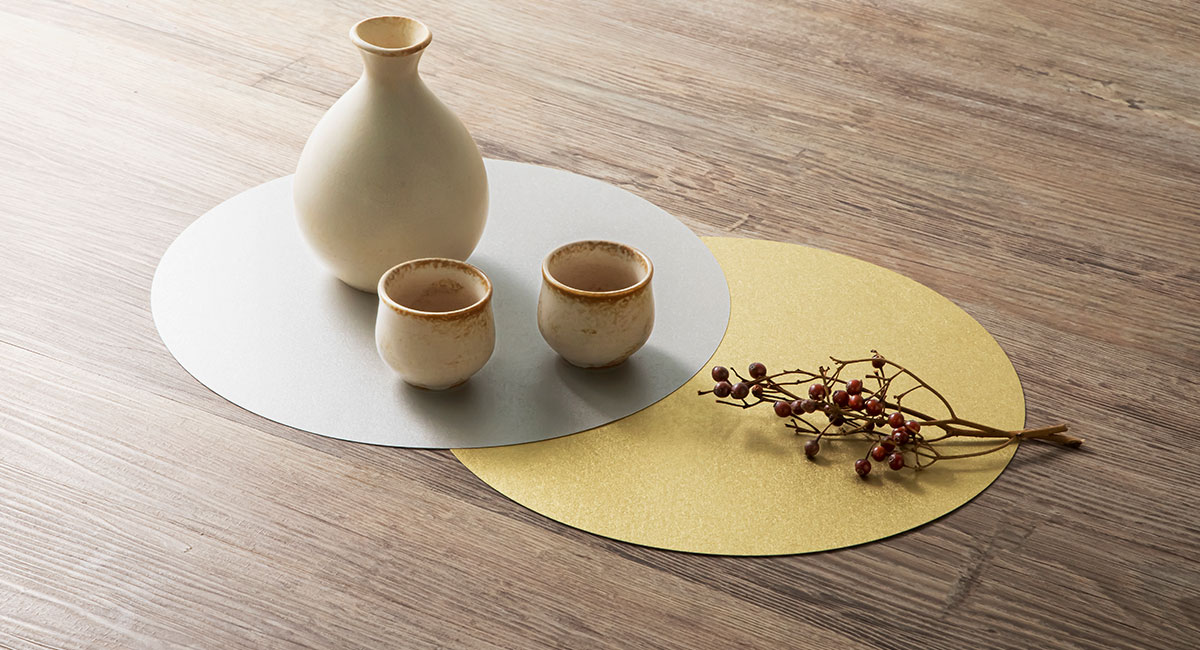 ハレとケ　美濃和紙　金銀お膳敷紙