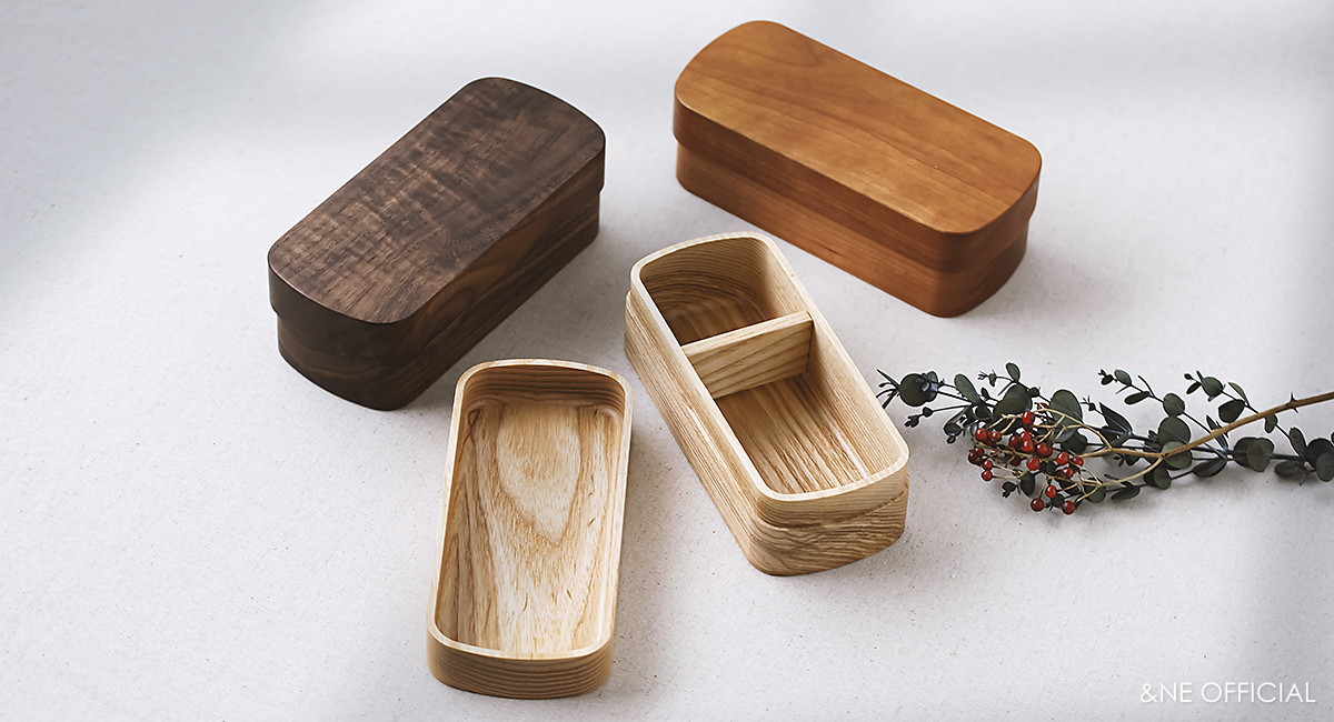 ハレとケ 銘木くりぬき弁当箱 ブラックチェリー