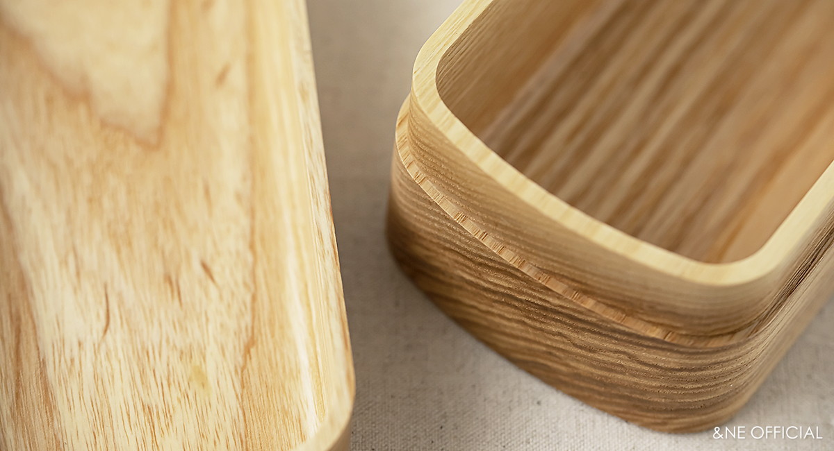 ハレとケ 銘木くりぬき弁当箱 ホワイトアッシュ