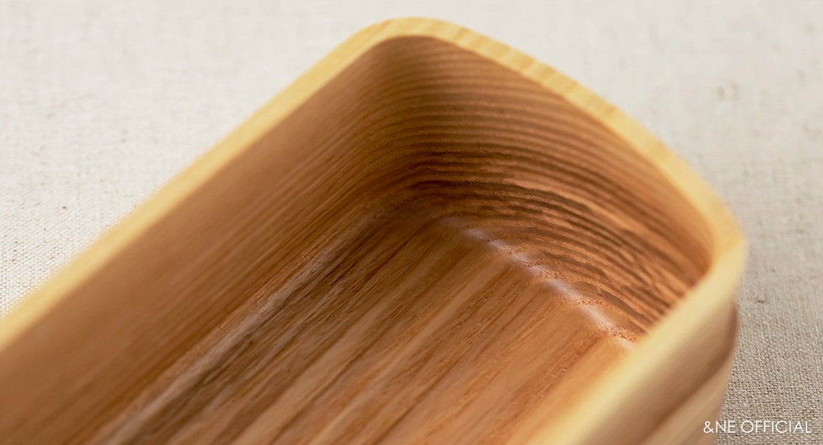 ハレとケ 銘木くりぬき弁当箱 ホワイトアッシュ