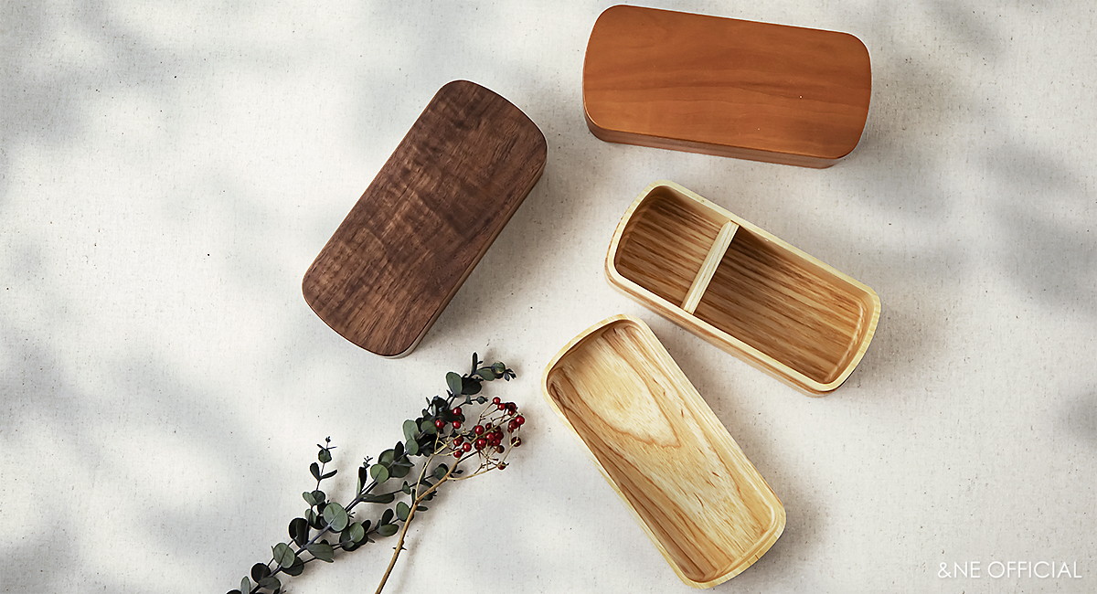 ハレとケ 銘木くりぬき弁当箱 ホワイトアッシュ