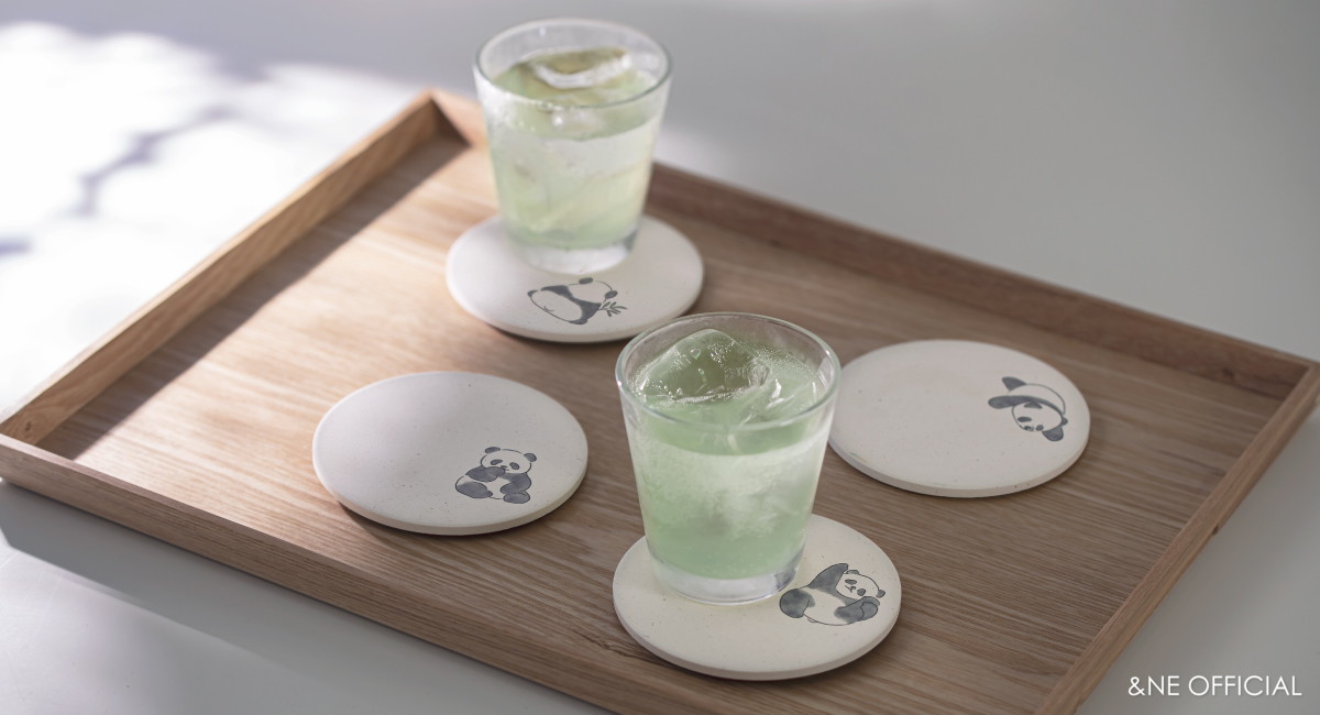 陶器珪藻土コースター panda