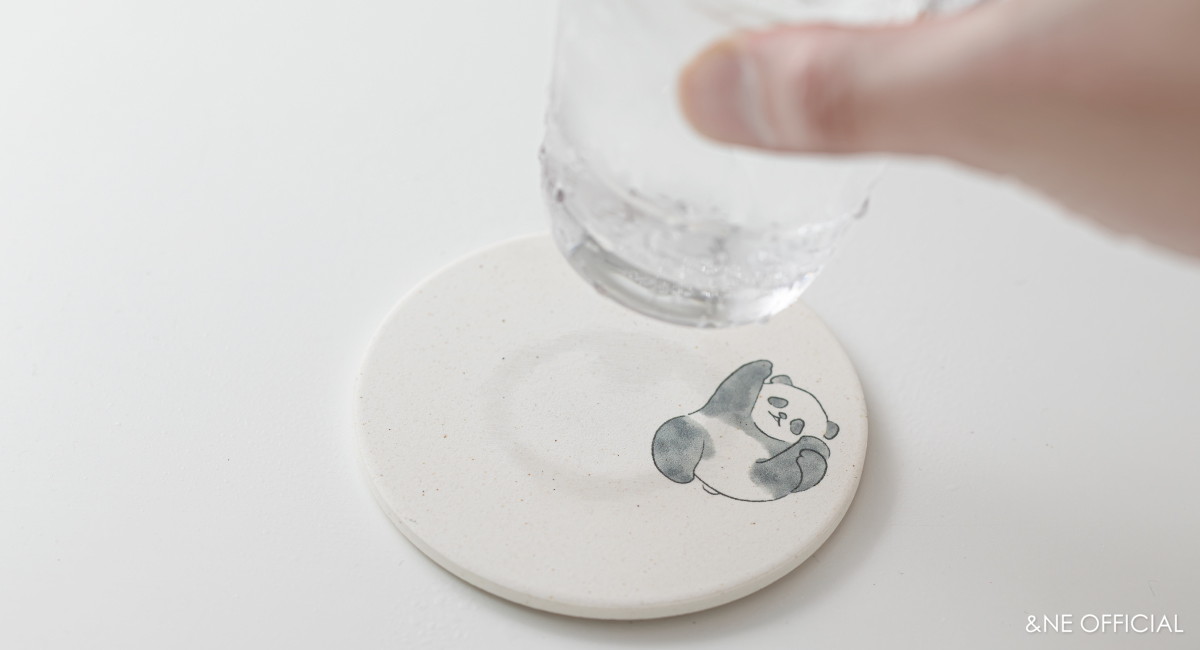 陶器珪藻土コースター panda