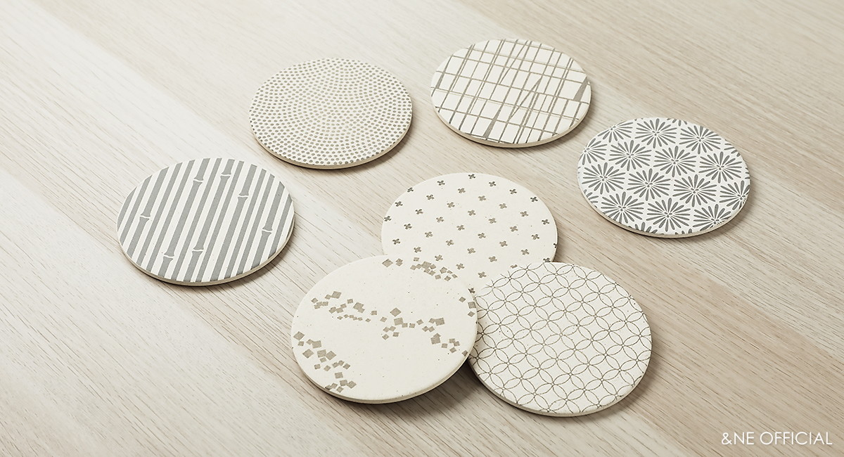 陶器珪藻土コースター　WAGARA