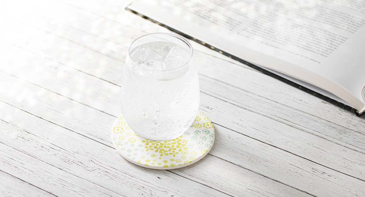 陶器珪藻土コースター ステンドフラワー