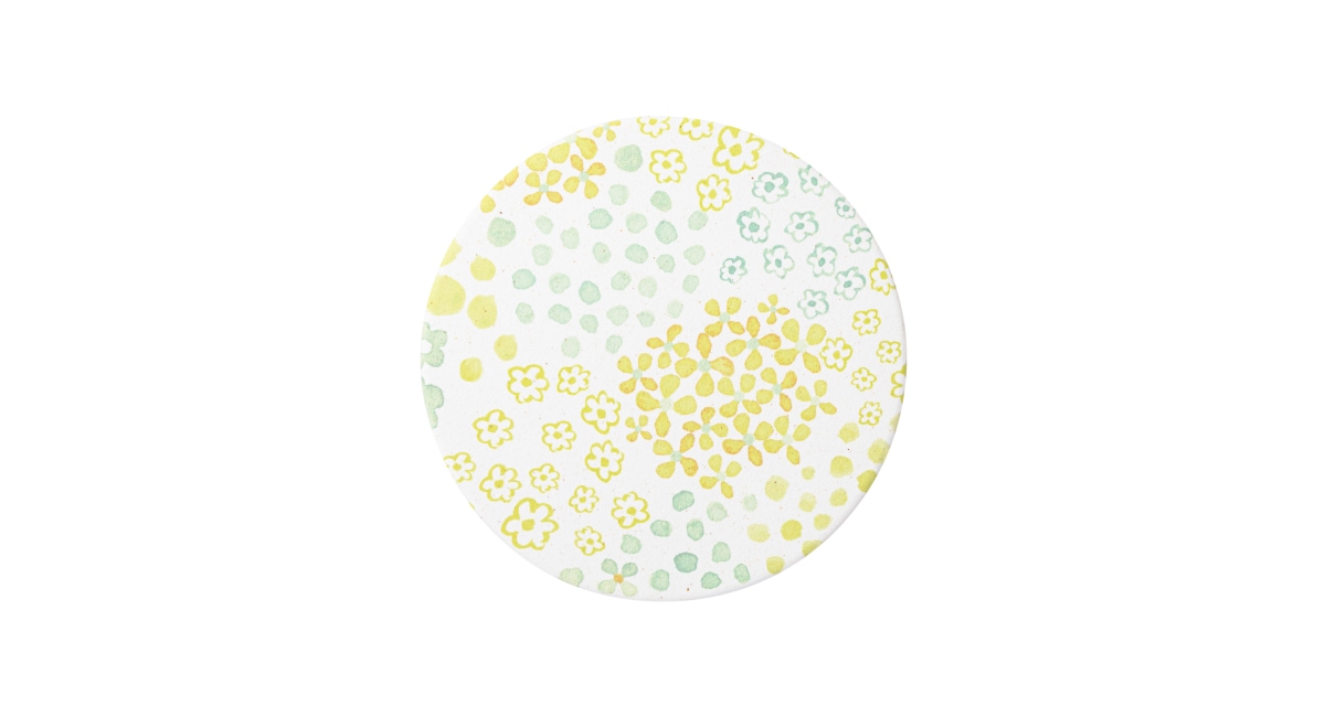 陶器珪藻土コースター ステンドフラワー