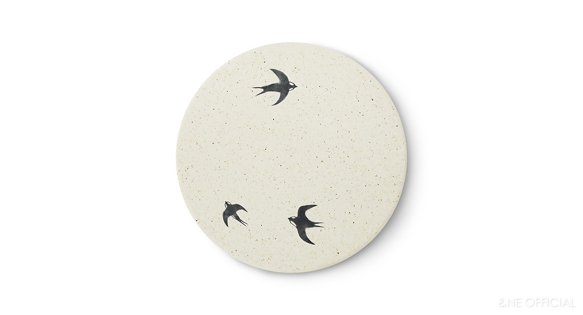 陶器珪藻土コースター　WAGARA 墨絵