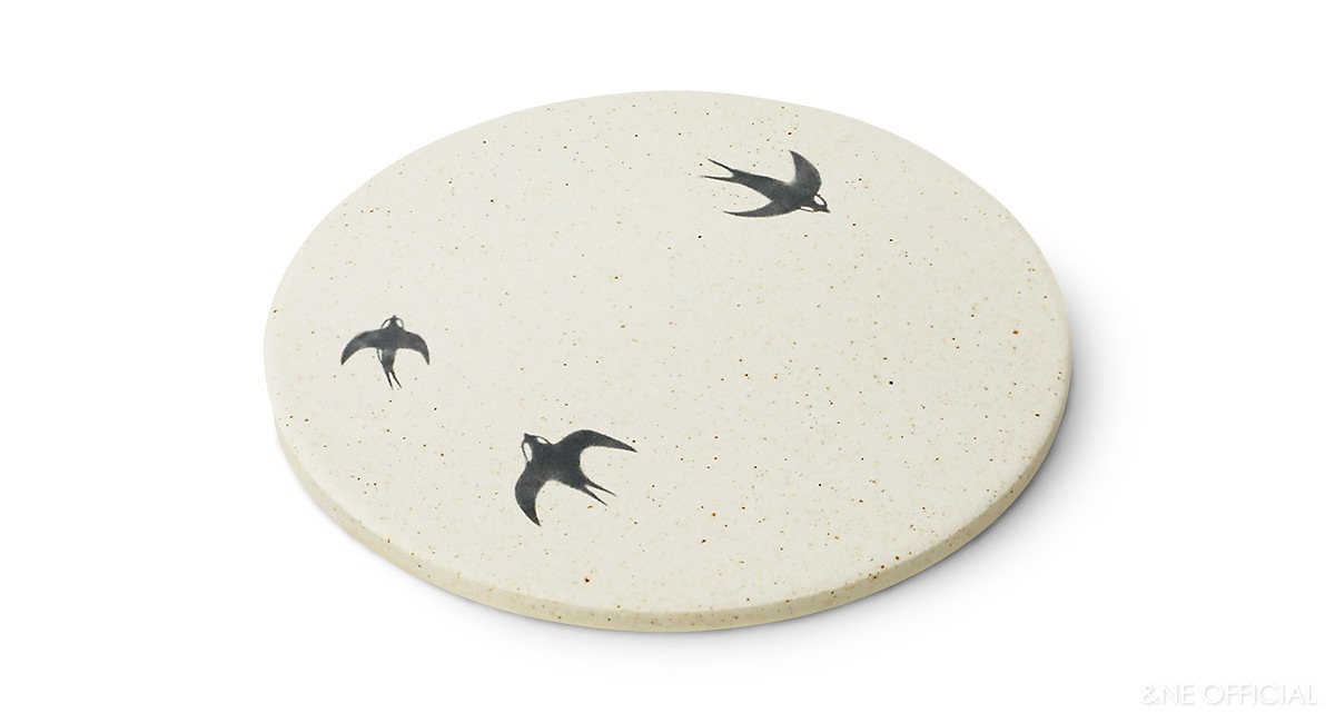 陶器珪藻土コースター　WAGARA 墨絵