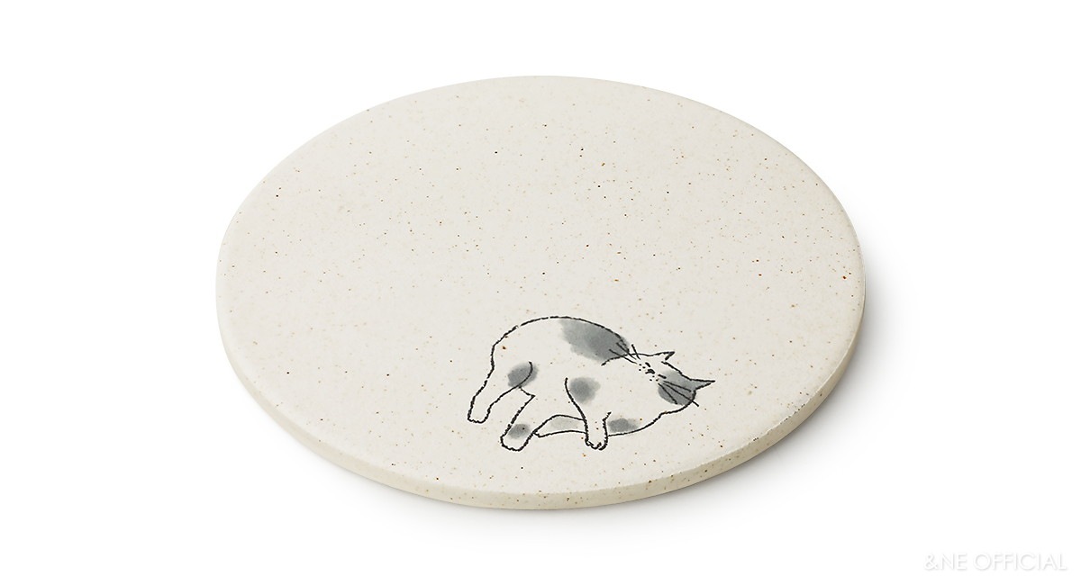 陶器珪藻土コースター neko