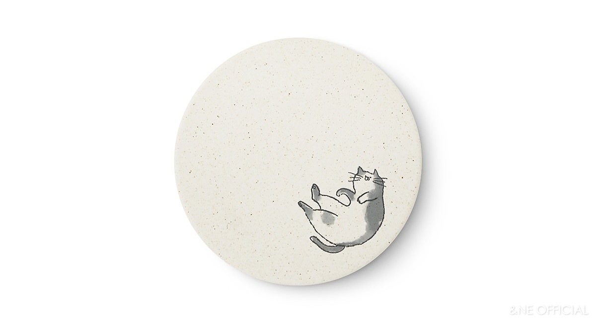 陶器珪藻土コースター neko