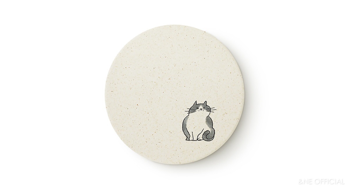 陶器珪藻土コースター neko
