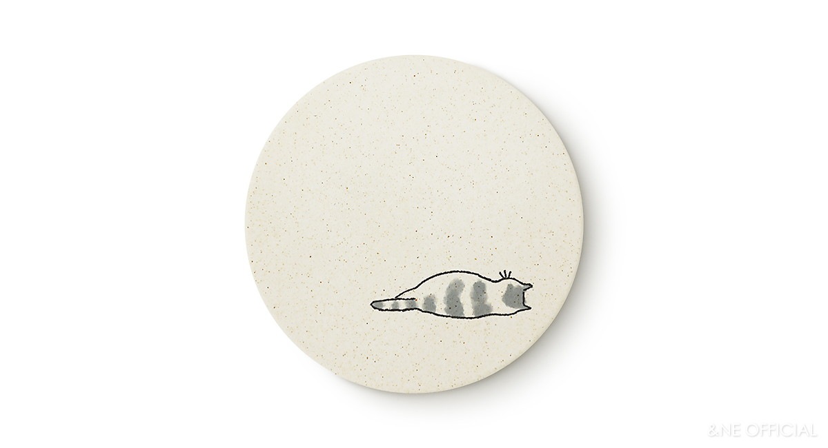 陶器珪藻土コースター neko