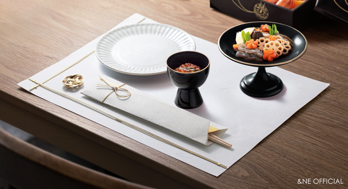 ハレとケ　飯田水引　敷紙・箸・箸置きセット