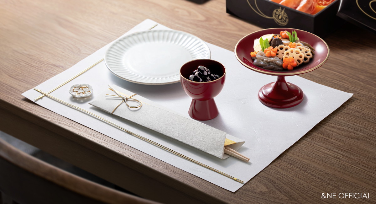 ハレとケ 飯田水引 敷紙・箸・箸置きセット | 素材で探す | &NE
