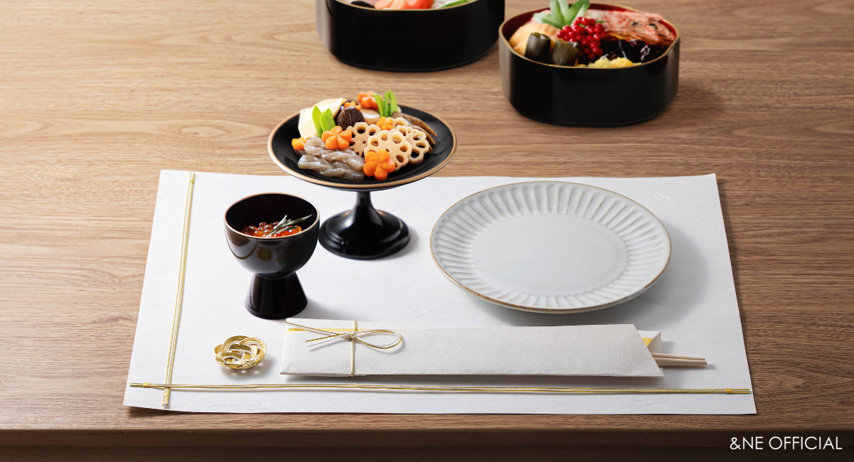 ハレとケ　飯田水引　敷紙・箸・箸置きセット