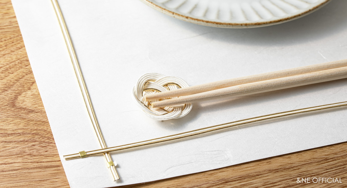 ハレとケ　飯田水引　敷紙・箸・箸置きセット