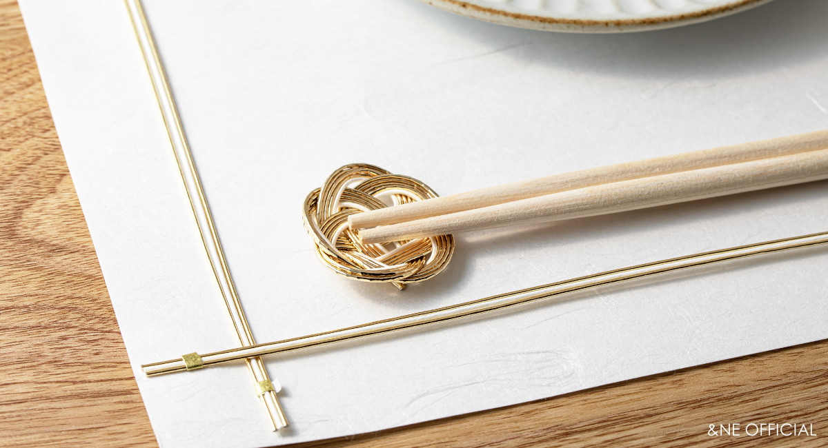 ハレとケ　飯田水引　敷紙・箸・箸置きセット