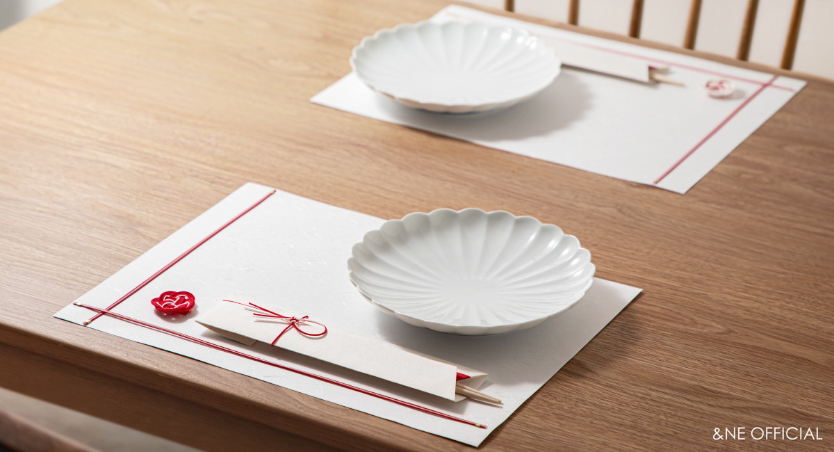 ハレとケ　飯田水引　敷紙・箸・箸置きセット